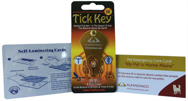 Pet Emergency Card with Laminating Pouch and Tick Remover - Dog