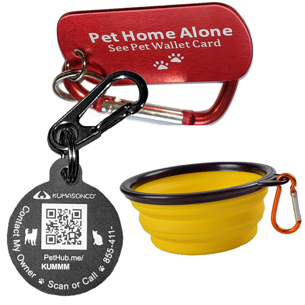 QR and Home Alone Tag with FREE Travel Bowl