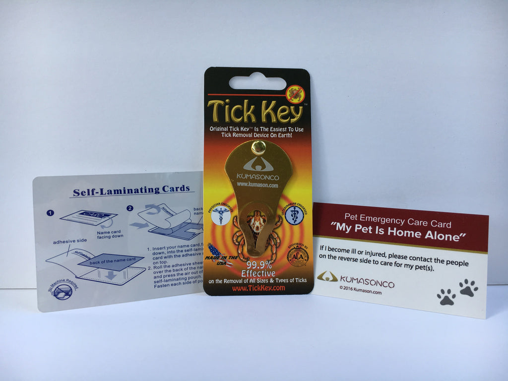 Pet Emergency Card with Laminating Pouch and Tick Remover