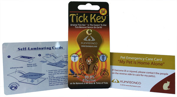 Pet Emergency Card with Laminating Pouch and Tick Remover - Cat