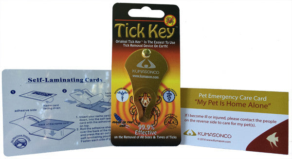 Pet Emergency Card with Laminating Pouch and Tick Remover - Fish