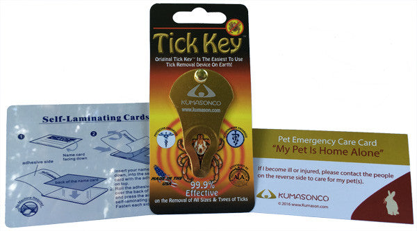 Pet Emergency Card with Laminating Pouch and Tick Remover - Rabbit