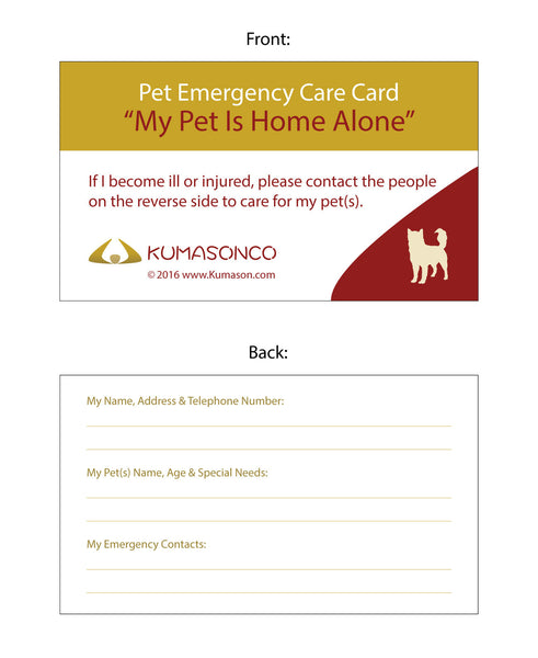 Pet Emergency Card Dog (Pack of 6)