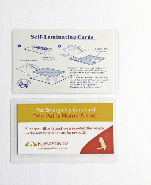 Pet Emergency Card & Laminating Pouch Bird (Qty 2)