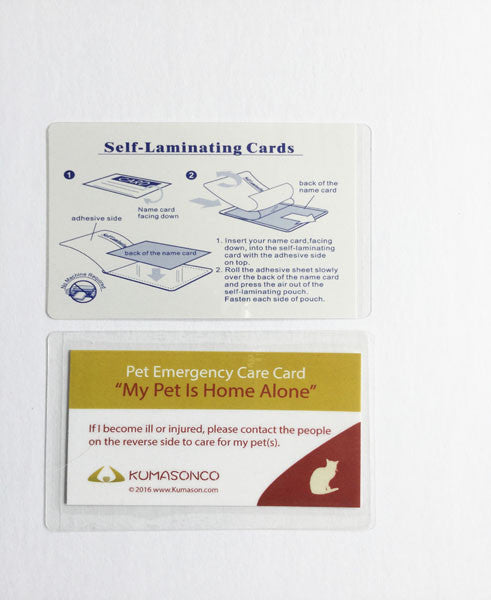 Pet Emergency Card & Laminating Pouch Cat (Qty 2)