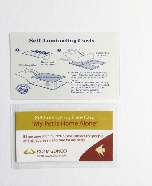 Pet Emergency Card & Laminating Pouch Fish (Qty 2)