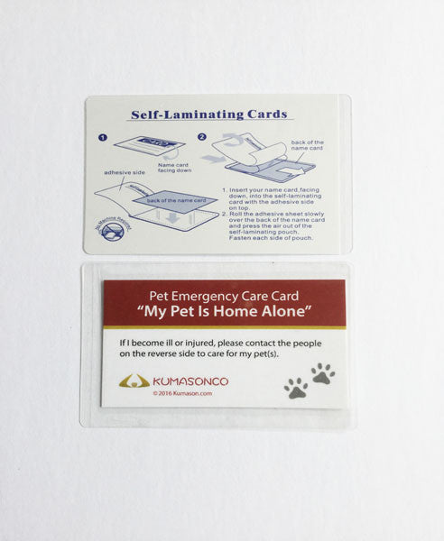 Pet Emergency Card & Laminating Pouch Paws (Qty 2)