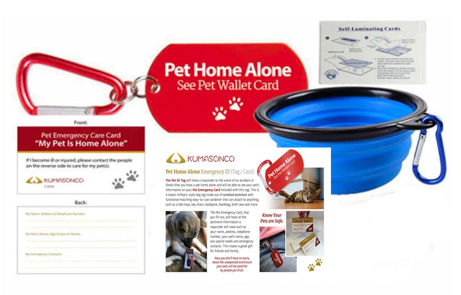 Collapsible Travel Bowl for Pets with Waterproof Cat and Dog ID Tag