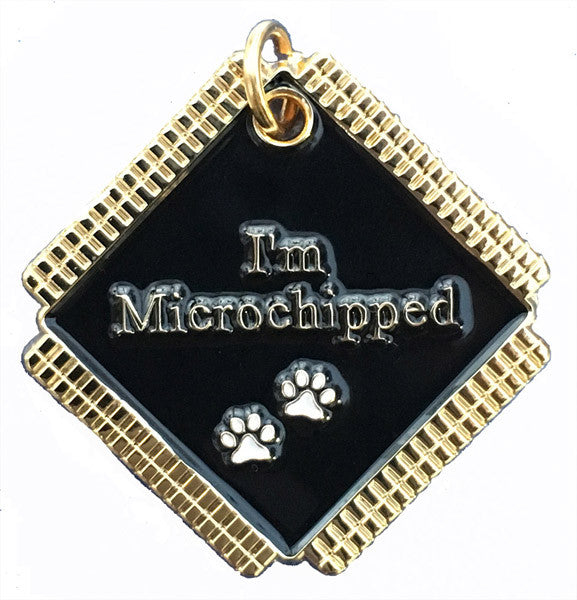 I am microchipped dog sales tag